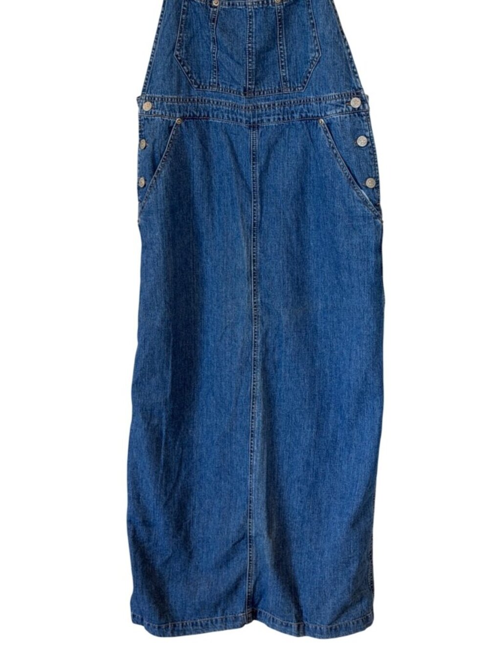 Faded Glory Women's Bib Overalls Maxi Dress Denim Blue Western Size Medium NWT - Picture 5 of 9